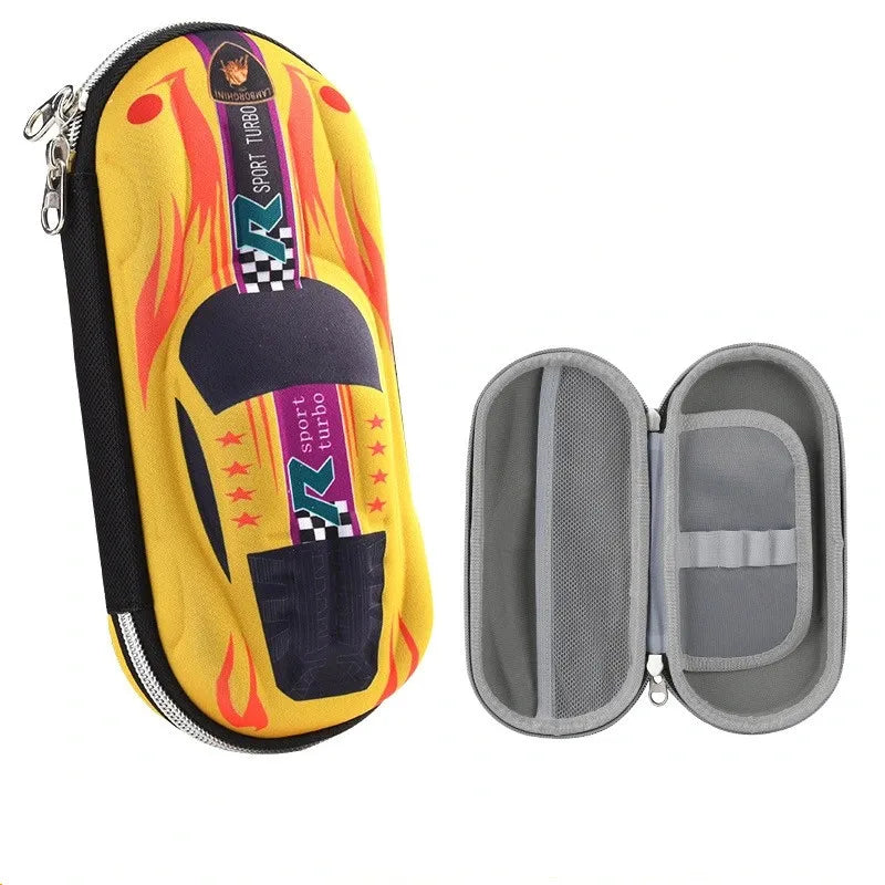 3D Racing Car Pencil Cases Cartoons School Pencil Case For Children Stationery Box EVA PU Plastic Pen Case Boy Cute Pen Bag Qme Pencil case gold