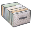 Large Capacity Quilt Cover Storage 5 Grids Bed Sheet Down Jacket Bath Towel Organizer Mesh Compartment Space Save Storage Box Qme gray
