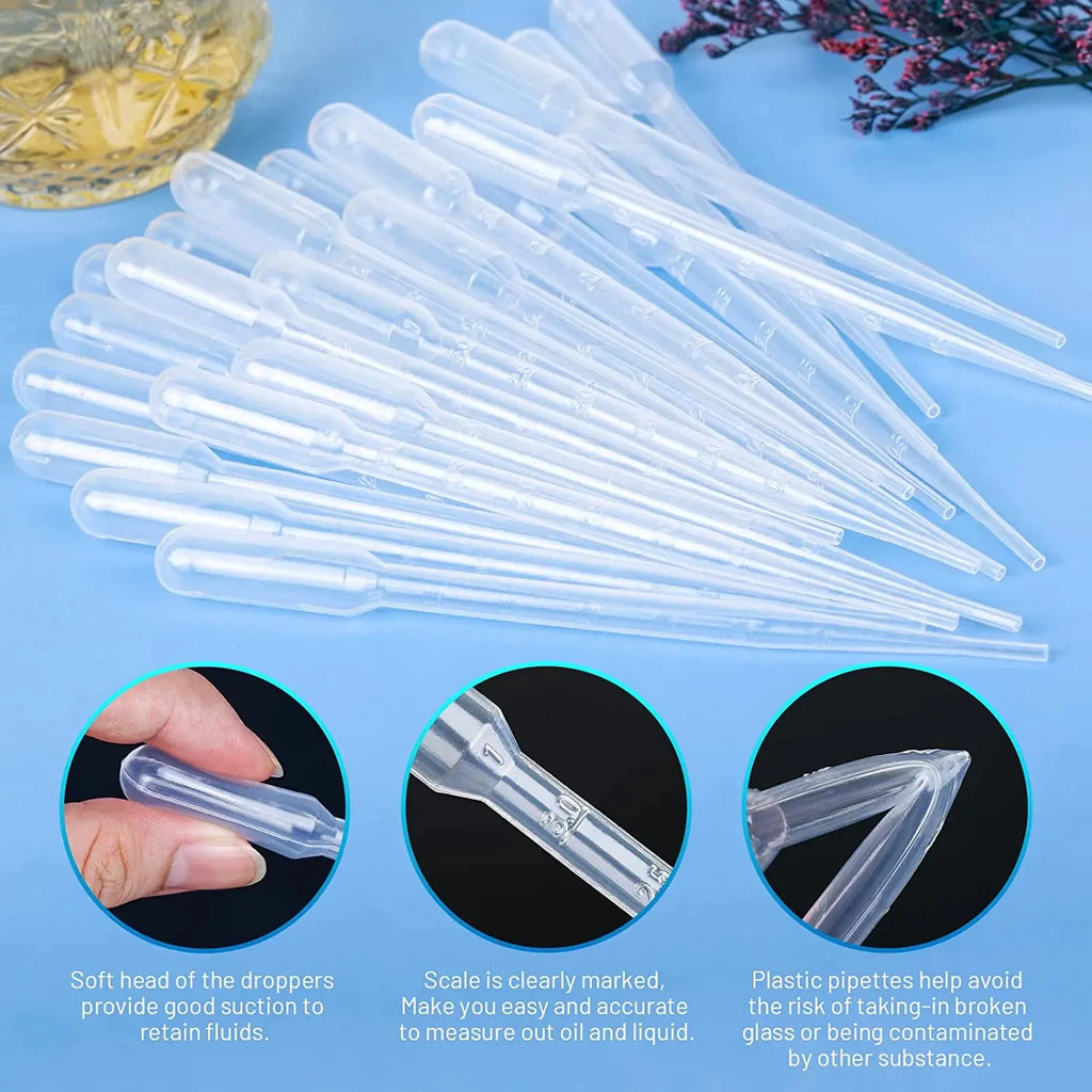 100Pcs/Lot Laboratory Pipette 1ml 2ml 3ml 5ml Plastic Disposable Graduated Container Liquid Dropper Equipment Straw Makeup Tools Qme