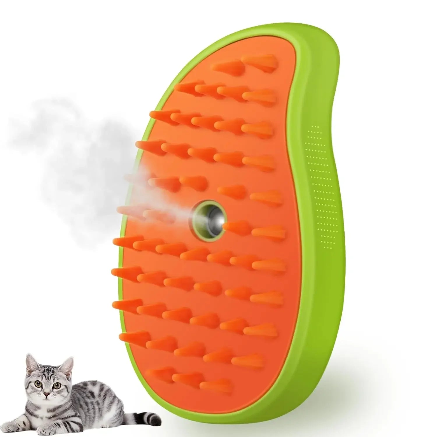 Cat Steam Brush Electric Water Sprayer Pet Grooming Kitten Pet Comb Soft Silicone Hair Remover Comb for Dogs Beauty Supplies Dog Qme green 2Pcs