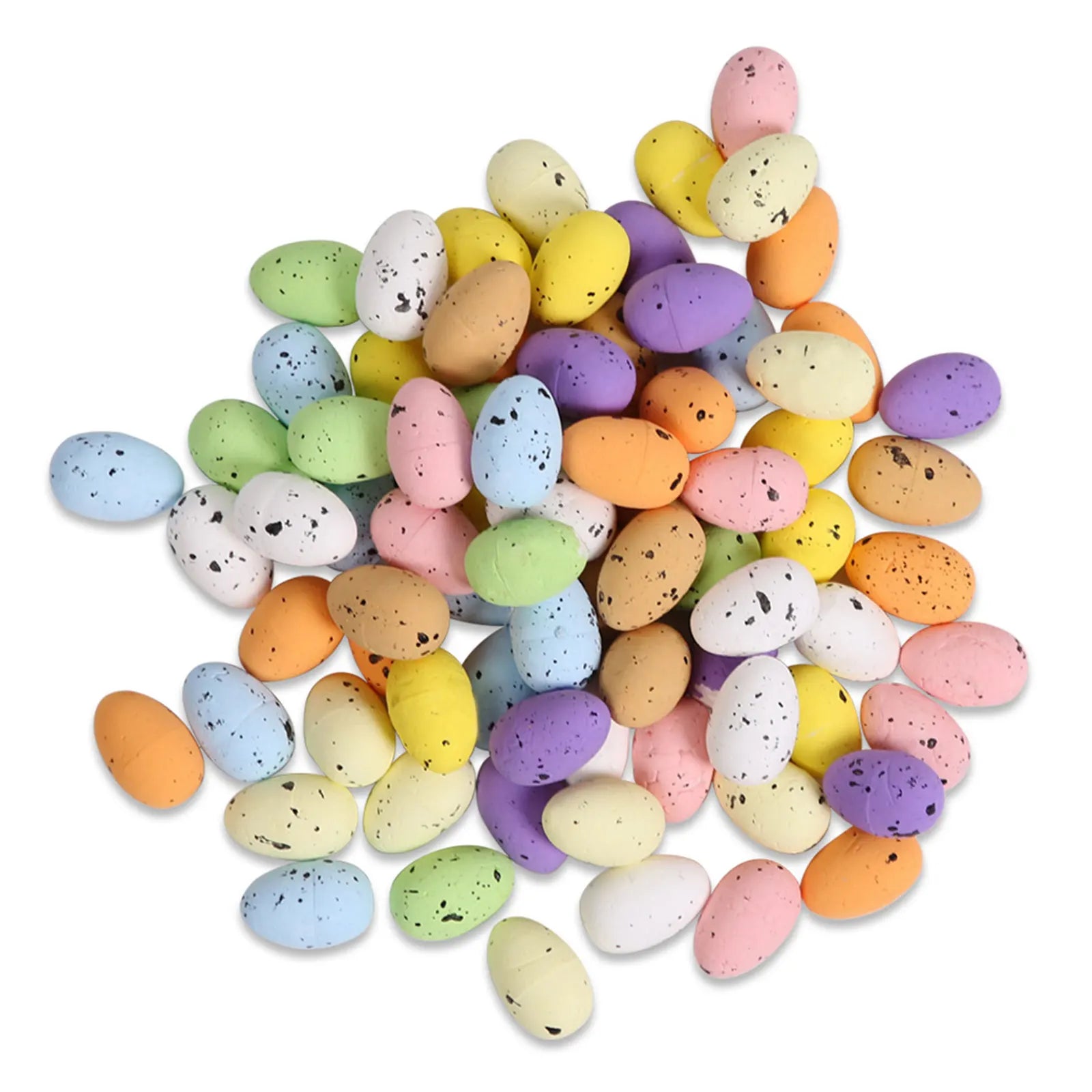 100PCS Colorful Foam Eggs Easter Egg Ornaments Crafts Birds Eggs DIY Wreath Easter Decoration Kids Diy Craft Qme 2.4cm