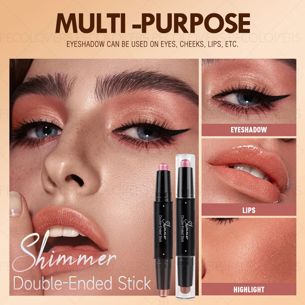 Double-ended Eyeshadow Stick Eye Highlighter Two-color Application Qme