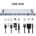 11 In 1 USB C HUB Type C Docking Station Ethernet Network USB 3.0 Adapter Cables PD 100W Splitter Qme Gigabit 11in1