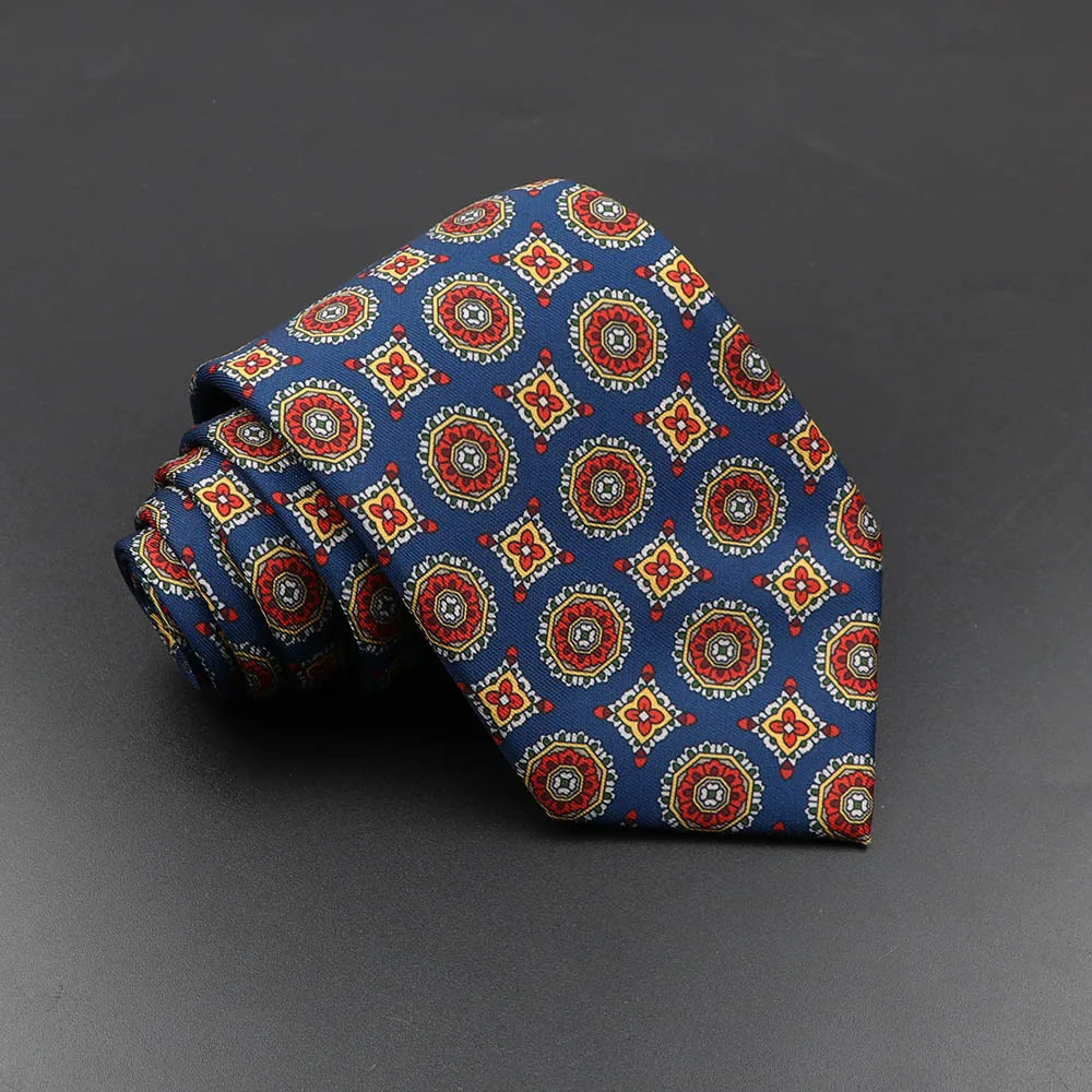 Men's Fashion Silk Tie Soft Novelty Necktie Blue Green Orange Ties Qme 34
