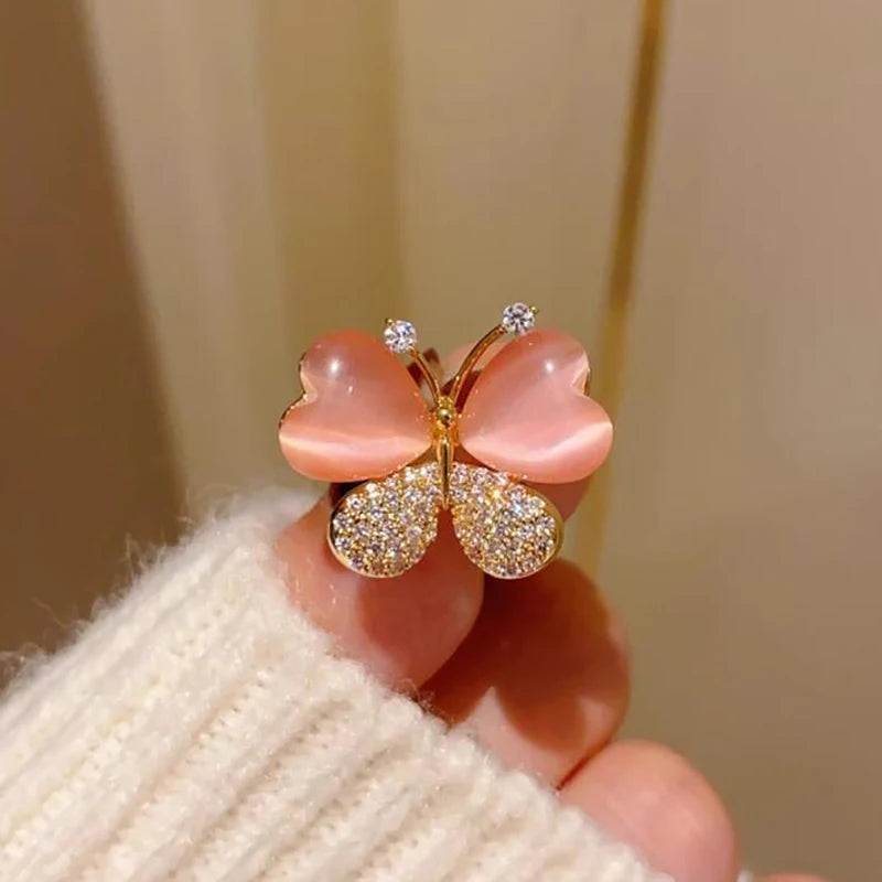 Vintage Dragonfly Brooches For Women High Grade Fashion Insect Brooch Pins Coat Accessories Animal Jewelry Gifts Qme Pink
