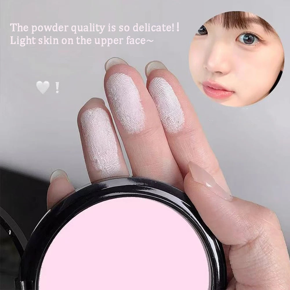 Transparent White Pressed Powder Oil Control Brighten Matte Whitening Face Base Foundation Compact Concealer Makeup Cosmetics Qme