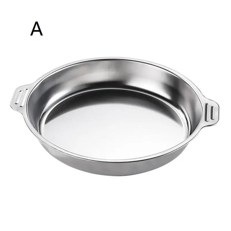 Round Stainless Steel Food Storage Container Lid Grade- Airtight Tray Qme A