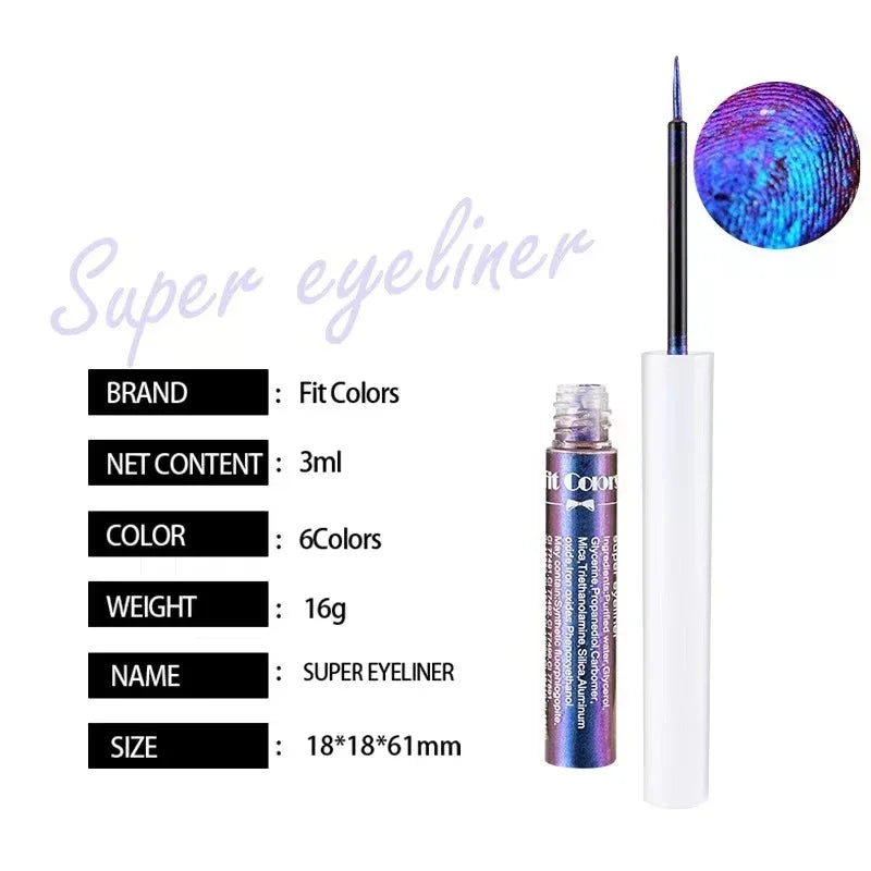 1PC Pearl Gloss Shiny Metallic Eyeshadow Liner Liquid Chameleons Eyeliner Multi Chrome Color Aurora Eye Makeup Glitter Pigment Qme