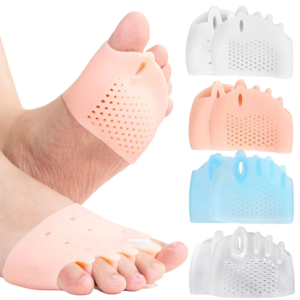 1pair Five Hole Honeycomb Forefoot Pad Toe Separator Hallux Valgus Qme