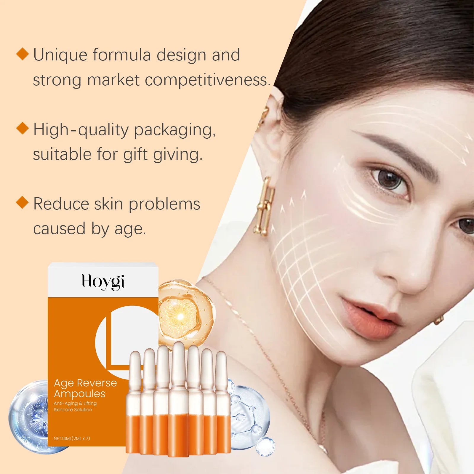Astaxanthin Ampoule Essence Smoothing Wrinkle Tightening Fade Fine Lines Brighten Shrink Pores Moisturizing Face Care Essence Qme