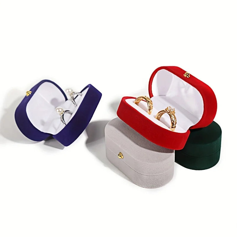 Double-ring earrings box, with a snap closure, a Valentine's Day gift storage and display packaging box Qme