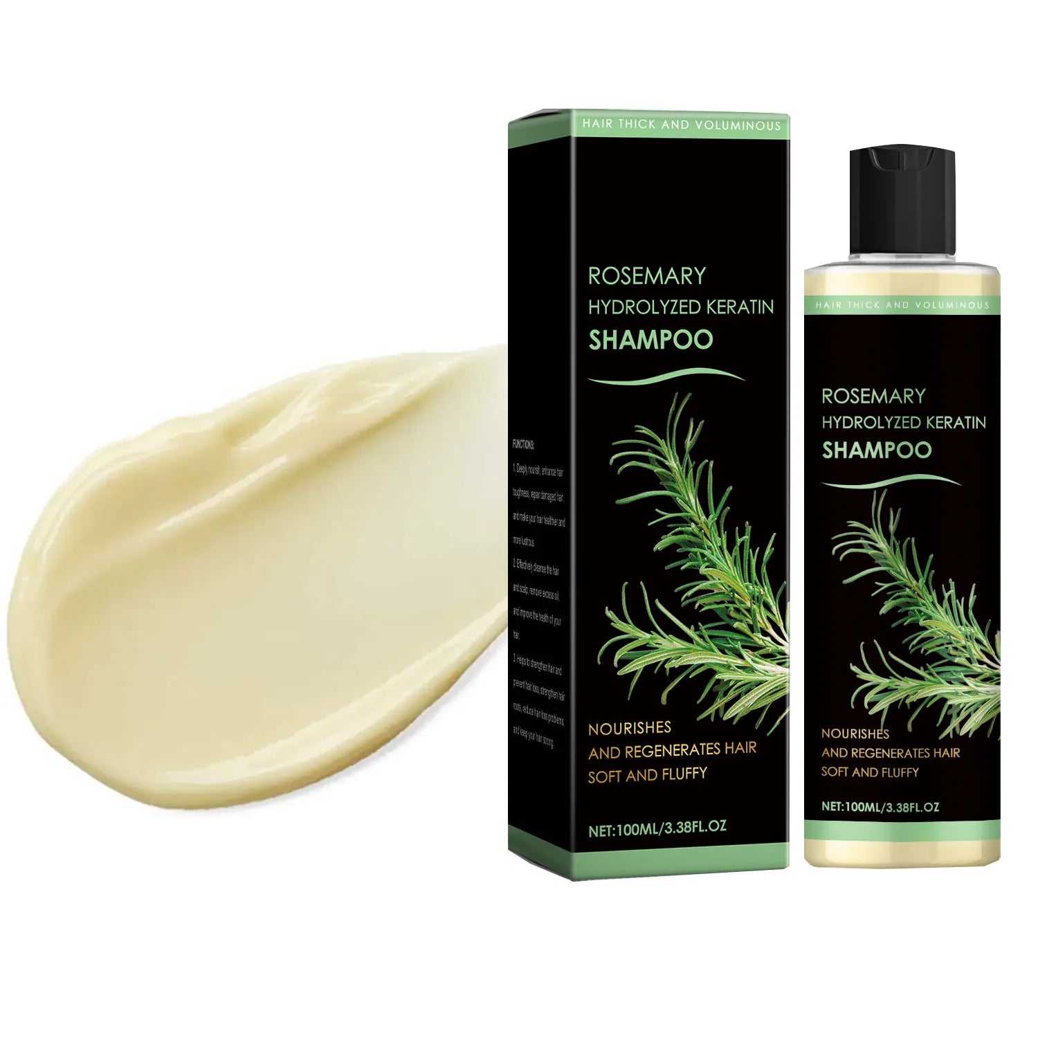 Organic Rosemary Shampoo for Hair Growth Natural Thickening & Strengthening Shampoo with Hydrolyzed Keratin Hair Care Qme