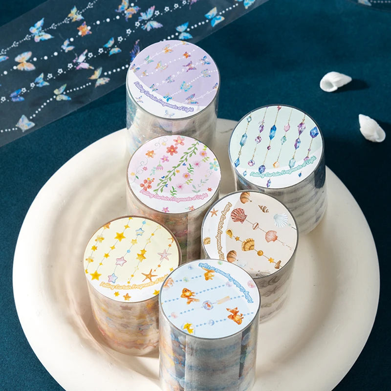 Star & Gem Beaded Curtain PET Tape, DIY Decor for Journal Layout, Photo Album Border & Phone Case Qme