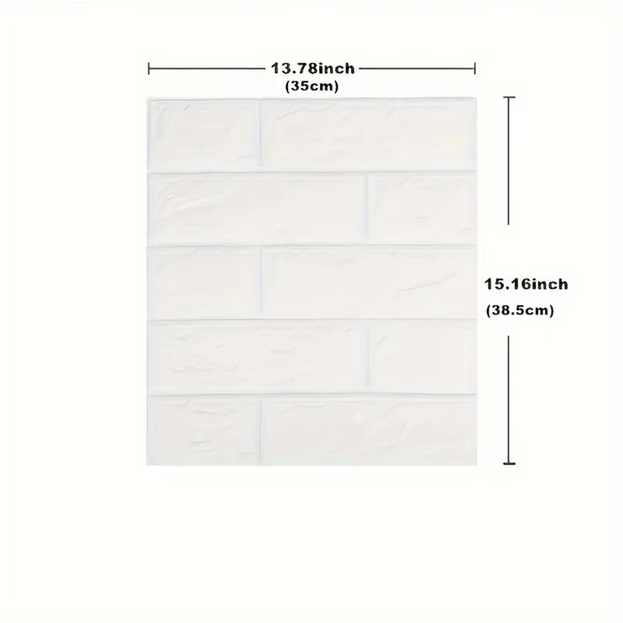 40 Pieces of Decorative Self-Adhesive Waterproof and Moisture-Proof 38.5X35cm Imitation Brick Wallpaper for Bedroom Walls Qme