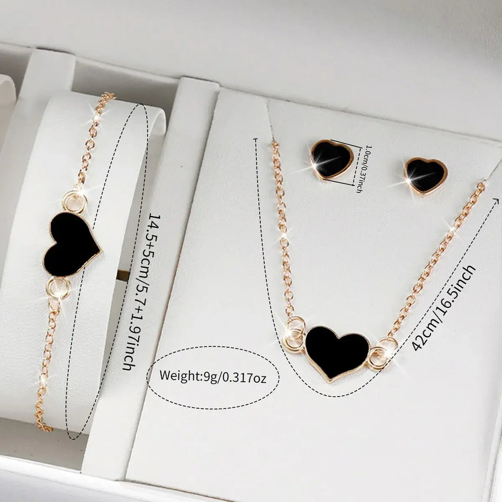 5 Pçs/set Relógio Feminino Moda Pulseira de Couro Analógico Relógios de Quartzo Conjunto de Jóias de Coração (Sem Caixa) Qme