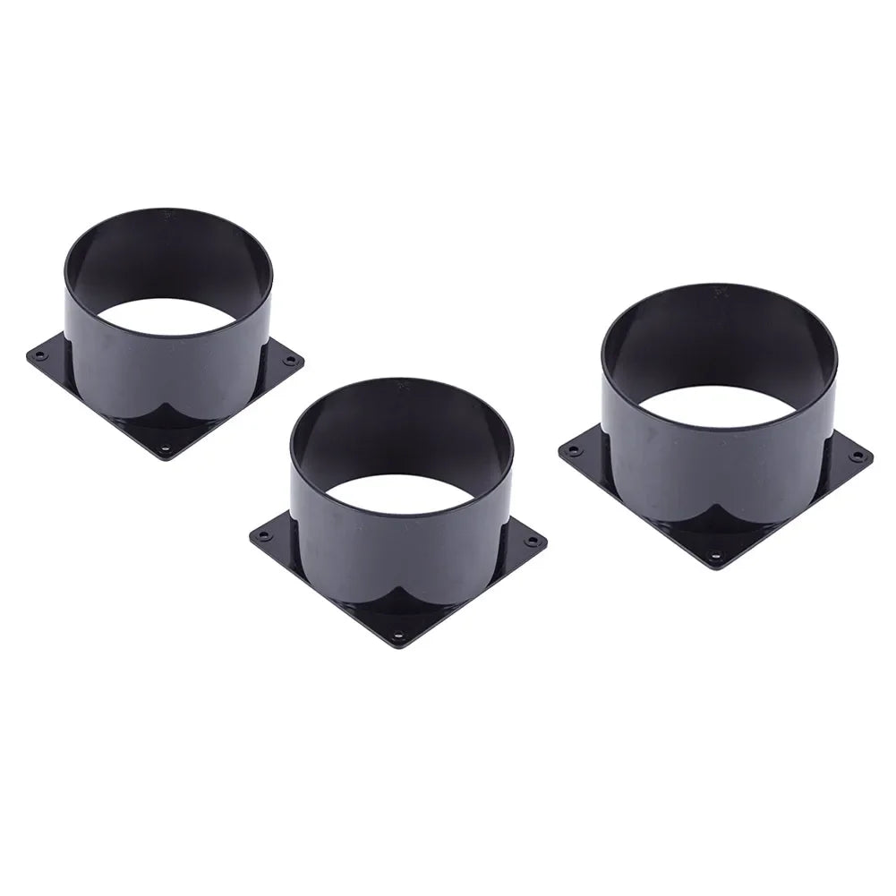 1pc Flange Connector ABS Black 75MM 100MM 120MM Smooth Small Air Resistance Indoor Ventilation Equipment Pipes Connections Qme