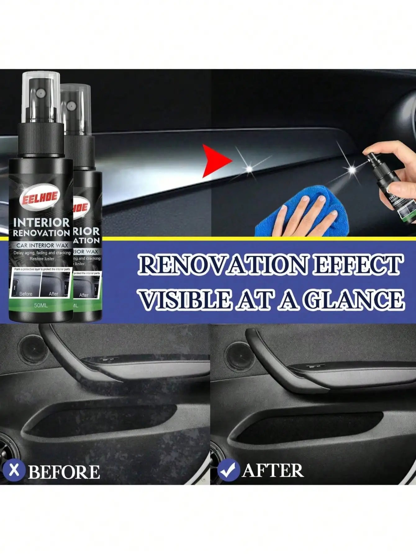 Interior Repair Spray Protection Instrument Panel Refurbishing Agent Qme