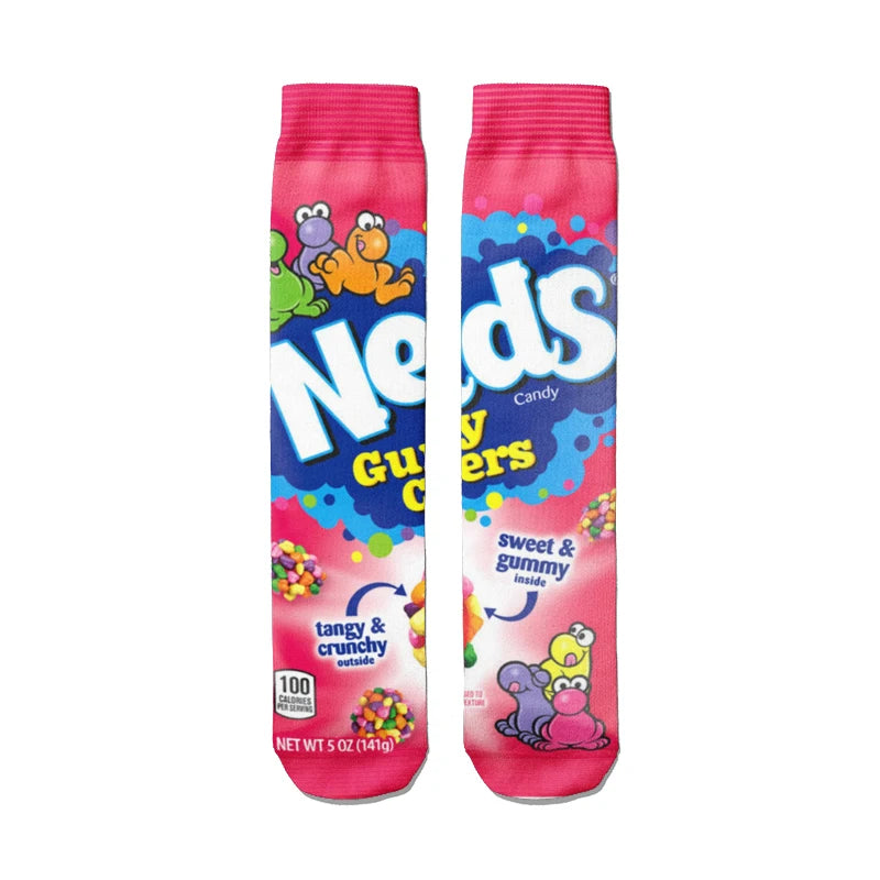 Fashionable Potato Chip Printed Socks Skateboard Youth Unisex Qme style2 One Size