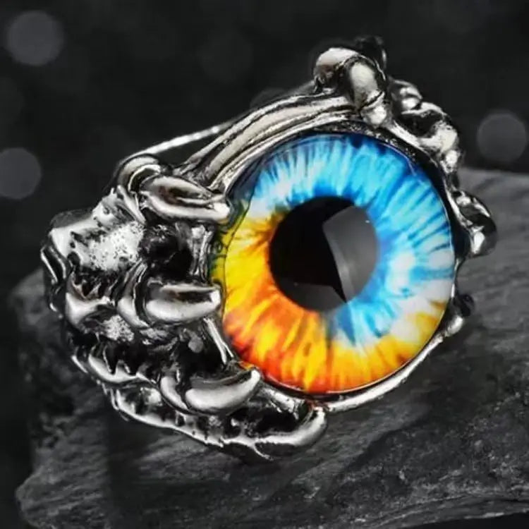 Fashion Creative Evil Dragon Eye Rings For Personality Male Punk Colors Ring Jewelry Men's Bar Night Club Accessories Gifts Qme MULTI resizable