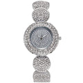 Fashion Pattern Diamond Ladies Watch for women Quartz Women's Watch Girls Lady Clock Bracelet Chains Free Shipping Ladies Dress Qme Silver