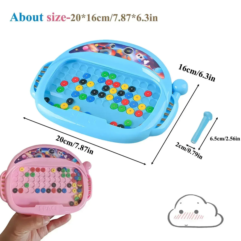Children's Magnetic Doodle Board with Pen & Beads Drawing Toy for 3-8 Years Kids Educational Boy Girl Montessori Gift Boys Girls Qme