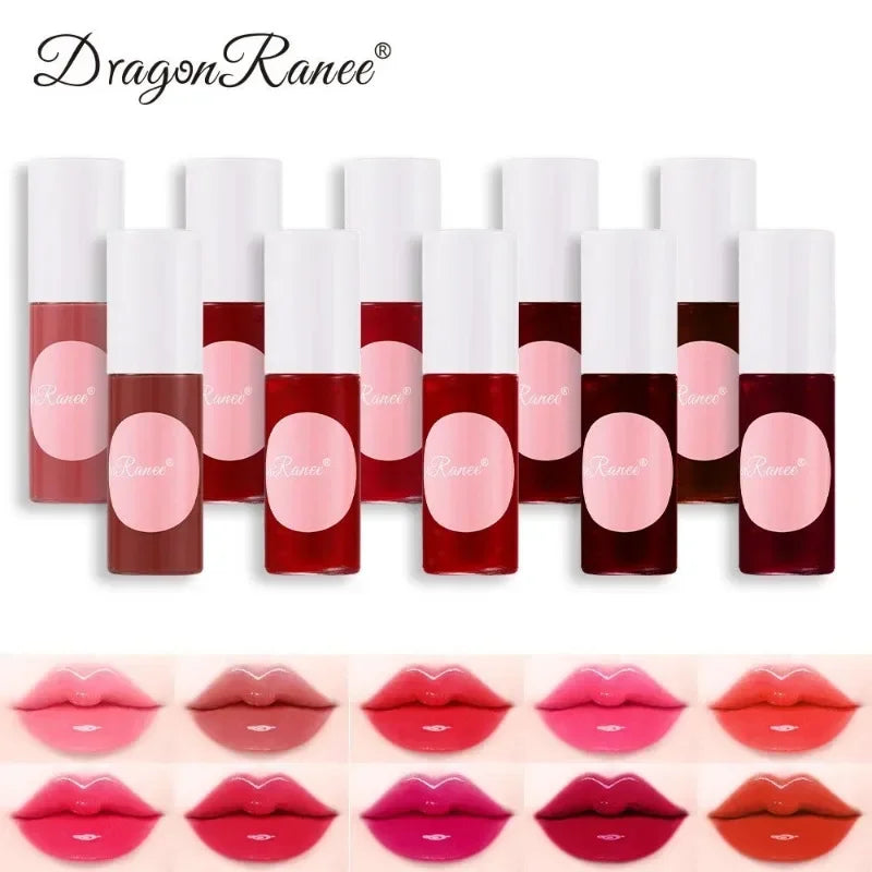 Water Tint Liquid Lip Stain Cherry Juice Lip Gloss Tint Non-stick Lasting Moisturizing Lip Dye Lips Cheek Rouge Water Makeup Qme