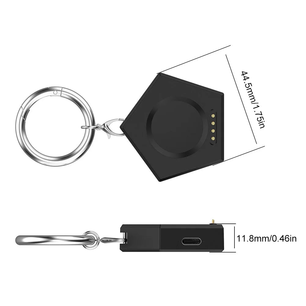 Magnetic Portable Charger Replacement Charger Dock with Keychain Type-C/Micro Port for Oneplus Watch2 OPPO Watch Qme
