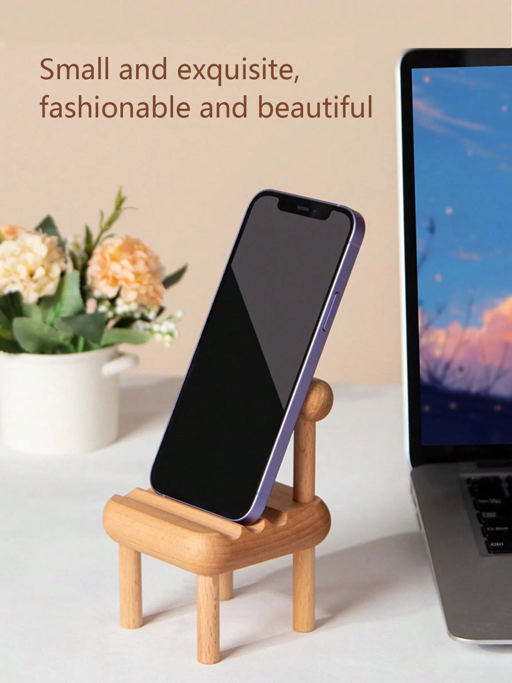 Lazy Person's Phone Holder Watching Shows Universal Tablets Wooden Qme