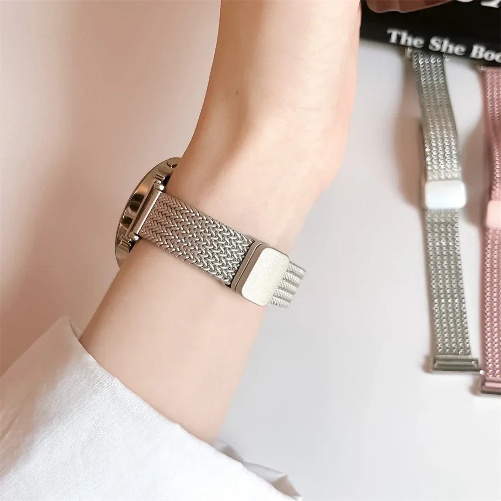 20mm 22mm Luxury Metal Magnetic Strap For Samsung Galaxy Watch4 44mm/40mm 5 pro active 2 Gear s3 Bracelet For Huawei Watch gt2/3 Qme