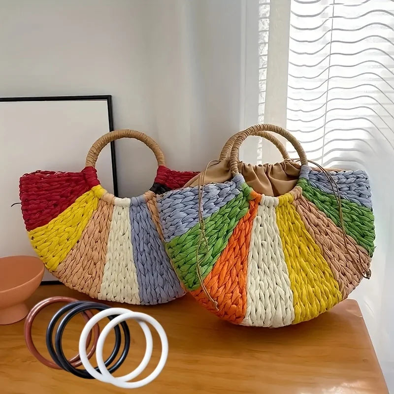 Plastic Bag Handles Perfect for DIY Handmade Bags Weaving Crochet Replacement Accessories BeachBag Tote Wallet Straw Bag Weaving Qme