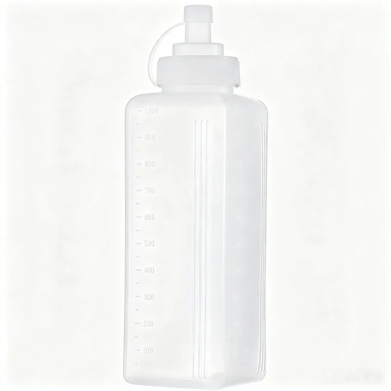 1000ML Squeeze The Sauce Bottle Large Diameter Plastic Condiment Dispenser Kitchen Seasoning Salad Dressing Olive Oil Bottle Qme 1000ML