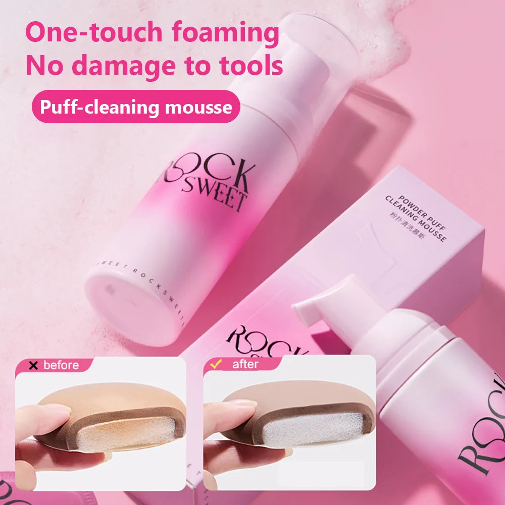 Rock Sweet Powder Puff Cleaning Mousse Beauty Egg Makeup Brush Qme