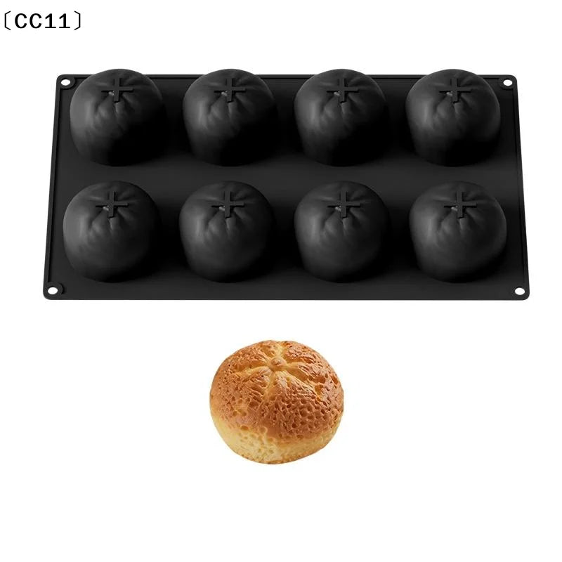 8 Cavity Tangerine Shape Cake Silicone Mold Baking Mousse Mould Qme
