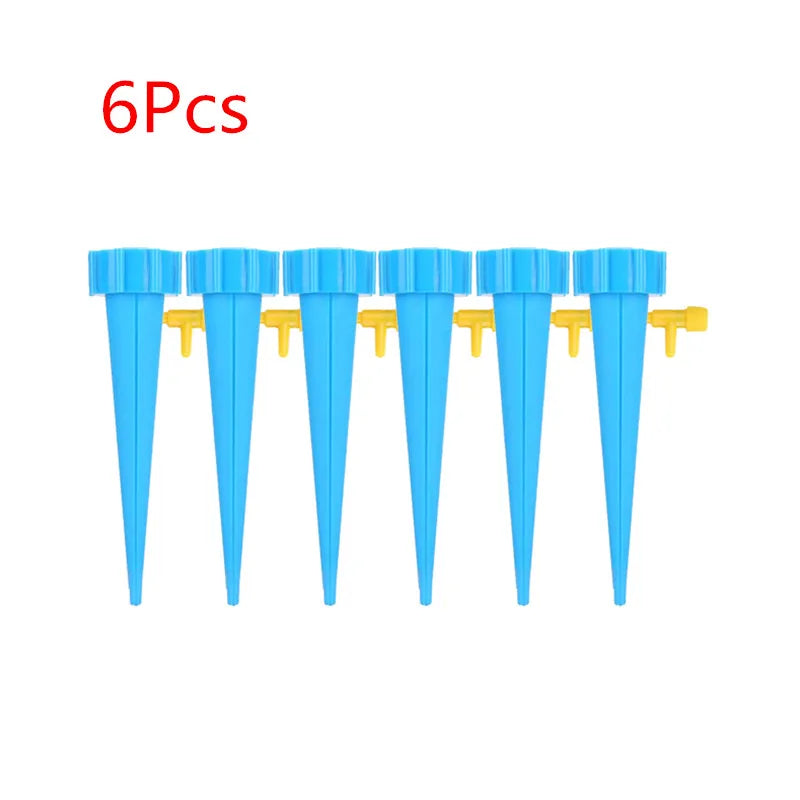 Automatic Drip Irrigation System Self Watering Spike for Flower Plants Greenhouse Garden Adjustable Auto Water Dripper Device Qme Blue-6Pcs