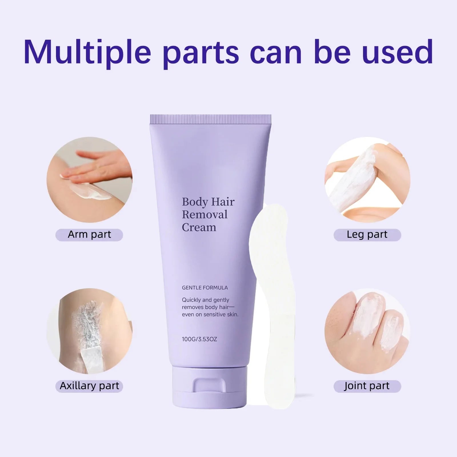 Body Hair Removal Cream Painless Depilatory Cream Moisturizing Smooth Skin for Legs Arms Underarms Stomach and Bikini Line Qme