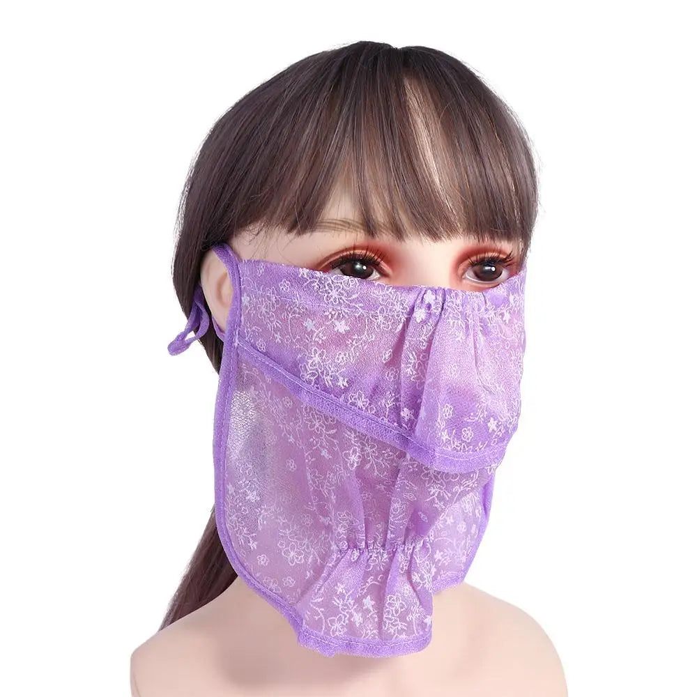 Neck Wrap Cover Breathable Fishing For Women Hiking Outdoor Sports Sunscreen Neck Scarf Face Scarves Face Cover Ice Silk Mask Qme purple