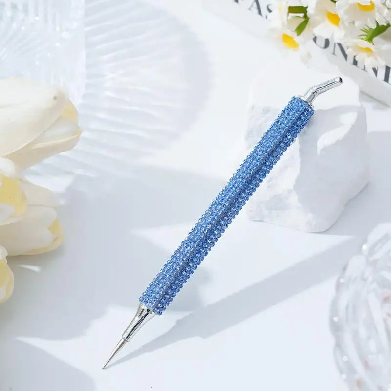 Dual Sided Nail Art Rhinestone Picker Pen Self Adhesive Pickup Tool Qme Blue