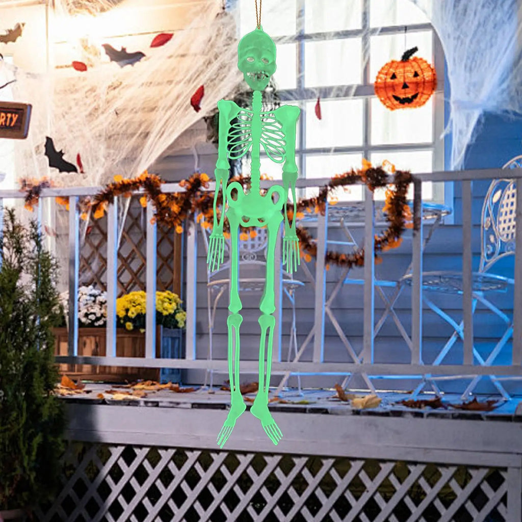 Skeleton Decor 5 Ft Glow Dark Bones Door Hanger Props Halloween Qme