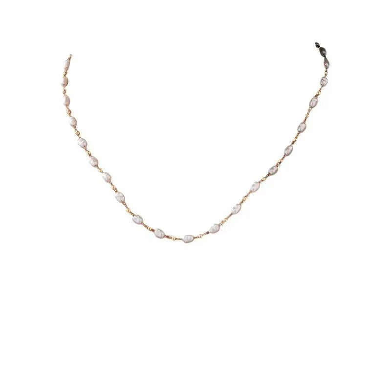 Pearl Choker Necklace French Retro Court Style Gold Plated Alloy Jewelry for Women Dinner Prom Fashion Accessory Qme