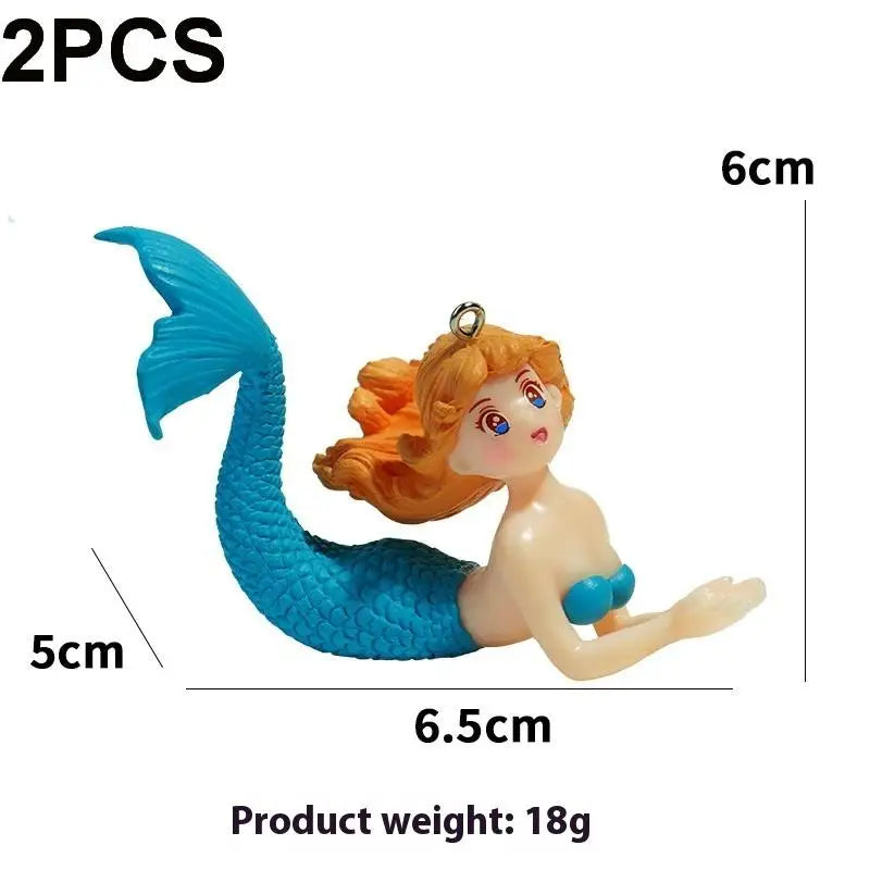 2PCS Aquarium Suspension Figurine Ornament Beautiful Fish Tank Desk Decoration Crafts For Aquarium Landscaping Qme Orange