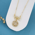 New Design 4 Styles Luxury Copper Zircon Boy Girl Heart Pendant Women Zircon Necklaces Chain Jewelry Charm Mother's Day Gift Qme C