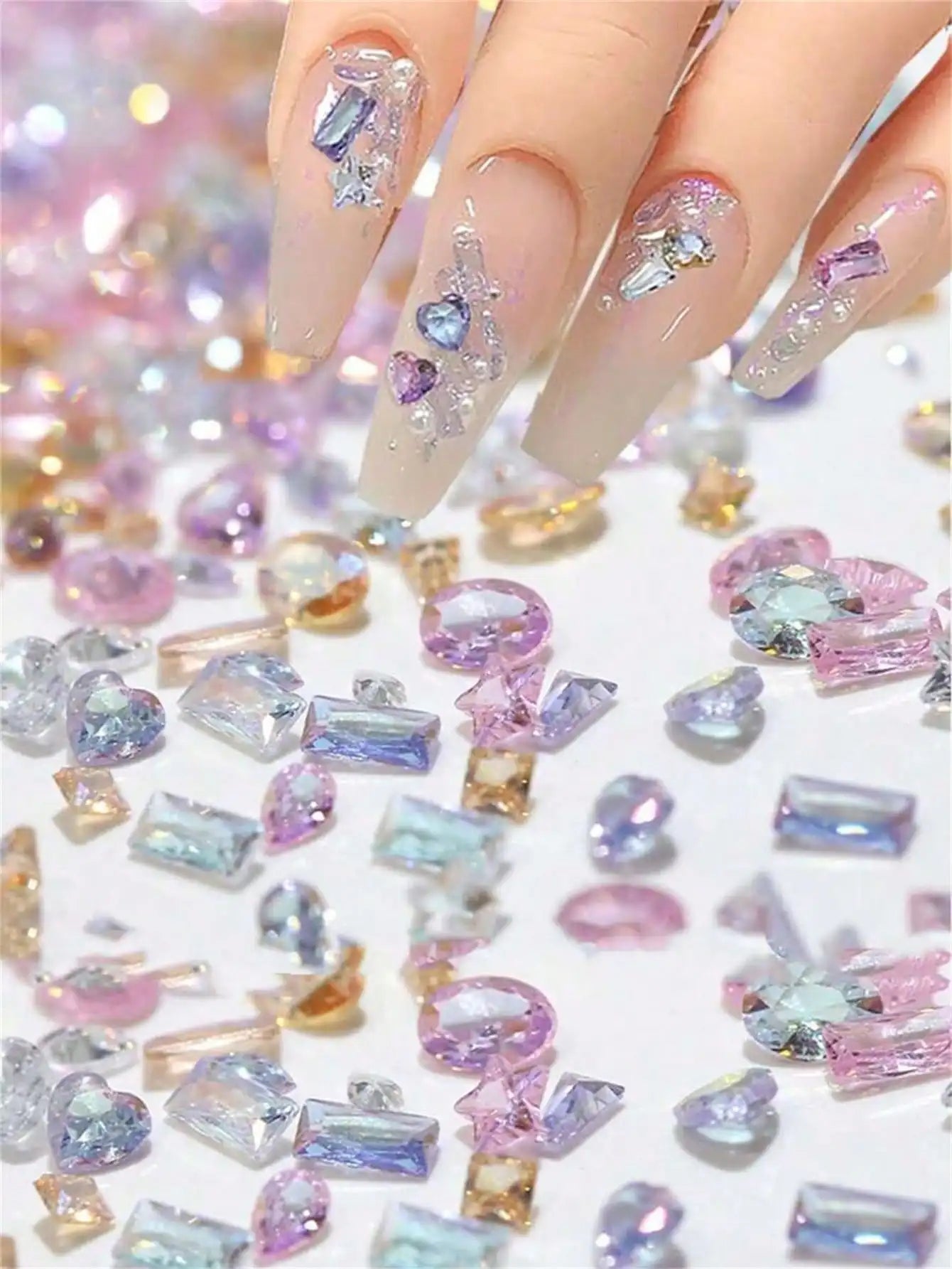 50 100 Colorful Zirconia Mini Nail Rhinestones 3D Charms Jewelry Art Qme