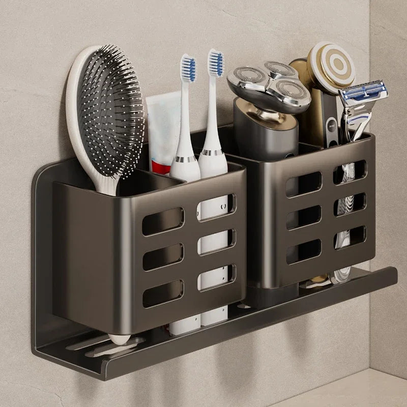 Bathroom Shelves Multifunctional Washbasin Storage Tube Toothbrush Razor Storage Rack Wall-mounted Bathroom Supplies Qme