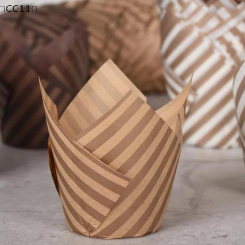 CC1150pcs Sets Tulip Muffin Cupcake Paper Cups Oilproof Cupcakes Qme
