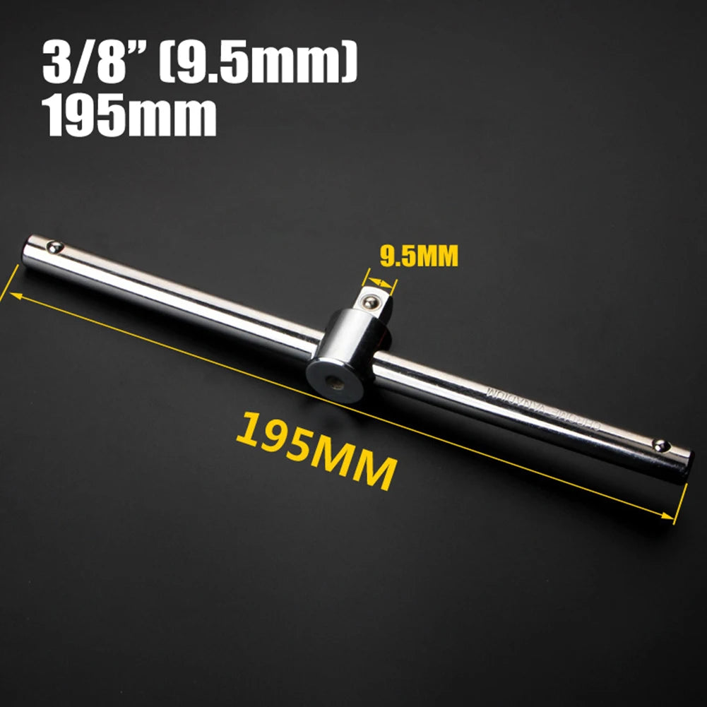Repair Tool Sliding Rod 1/4 3/8 1/2 Chrome Vanadium Steel Extension Silver Slide Bar Socket Adapter Sliding Rod Qme 195mm