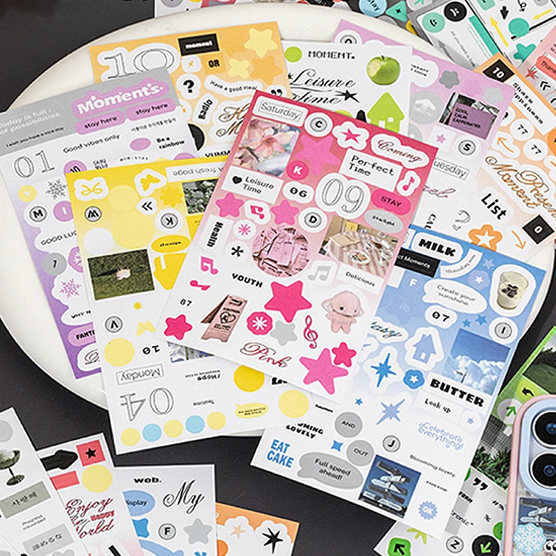 Y2K Sweet Cool Sticker Book Set (2 Pack), Multi-Use Decor Stickers for Scrapbooking, Toploader, Phone & Craft Projects Qme