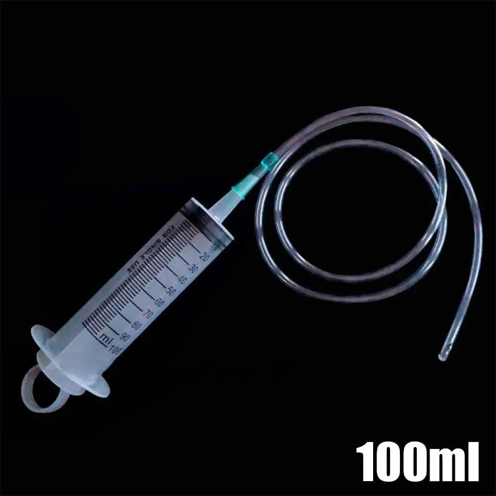 Durable Large Capacity Plastic Syringes - 100ml, 300ml, 550ml, Transparent Body with 99.82cm Measurement Qme 100ml