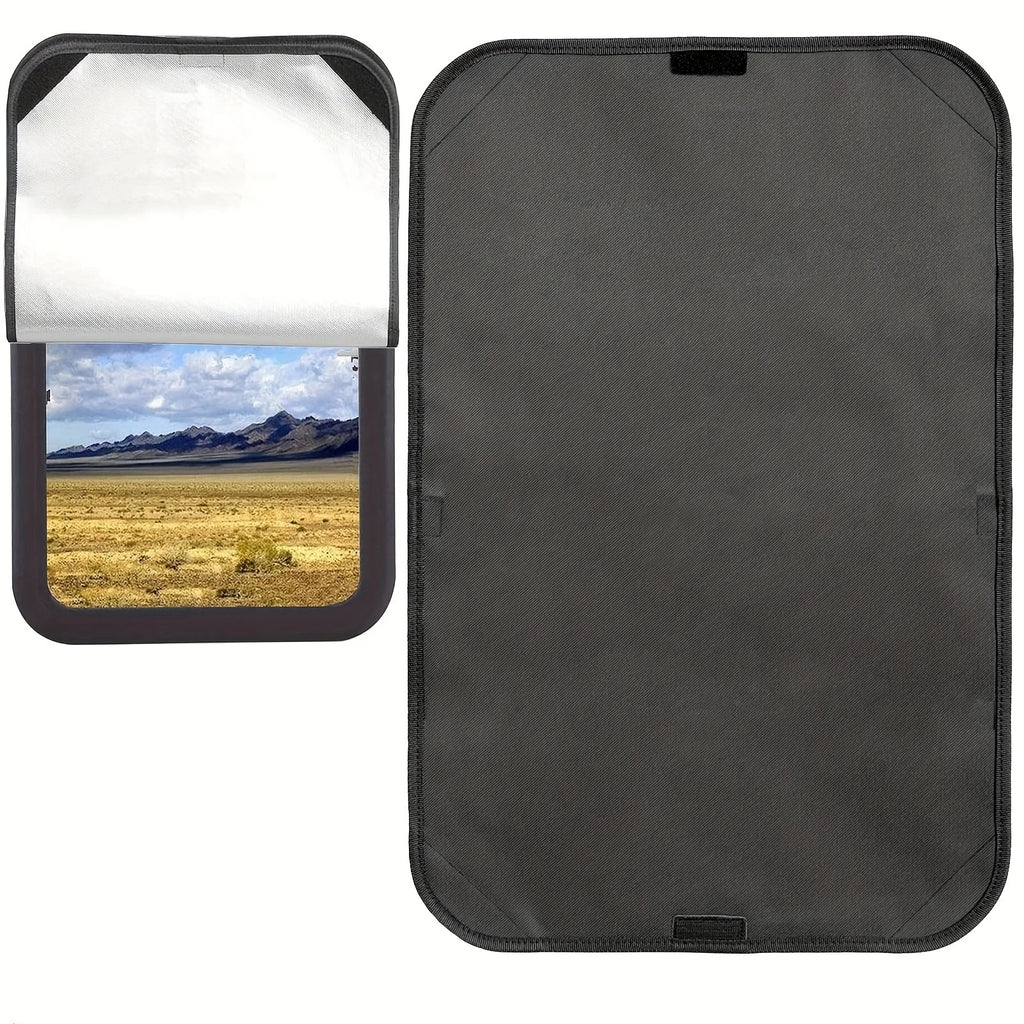 RV Door Window Shade Cover, Camper Sunshade Privacy Screen Window Cover, Travel Trailer Motorhome Sun Shade Accessories Qme