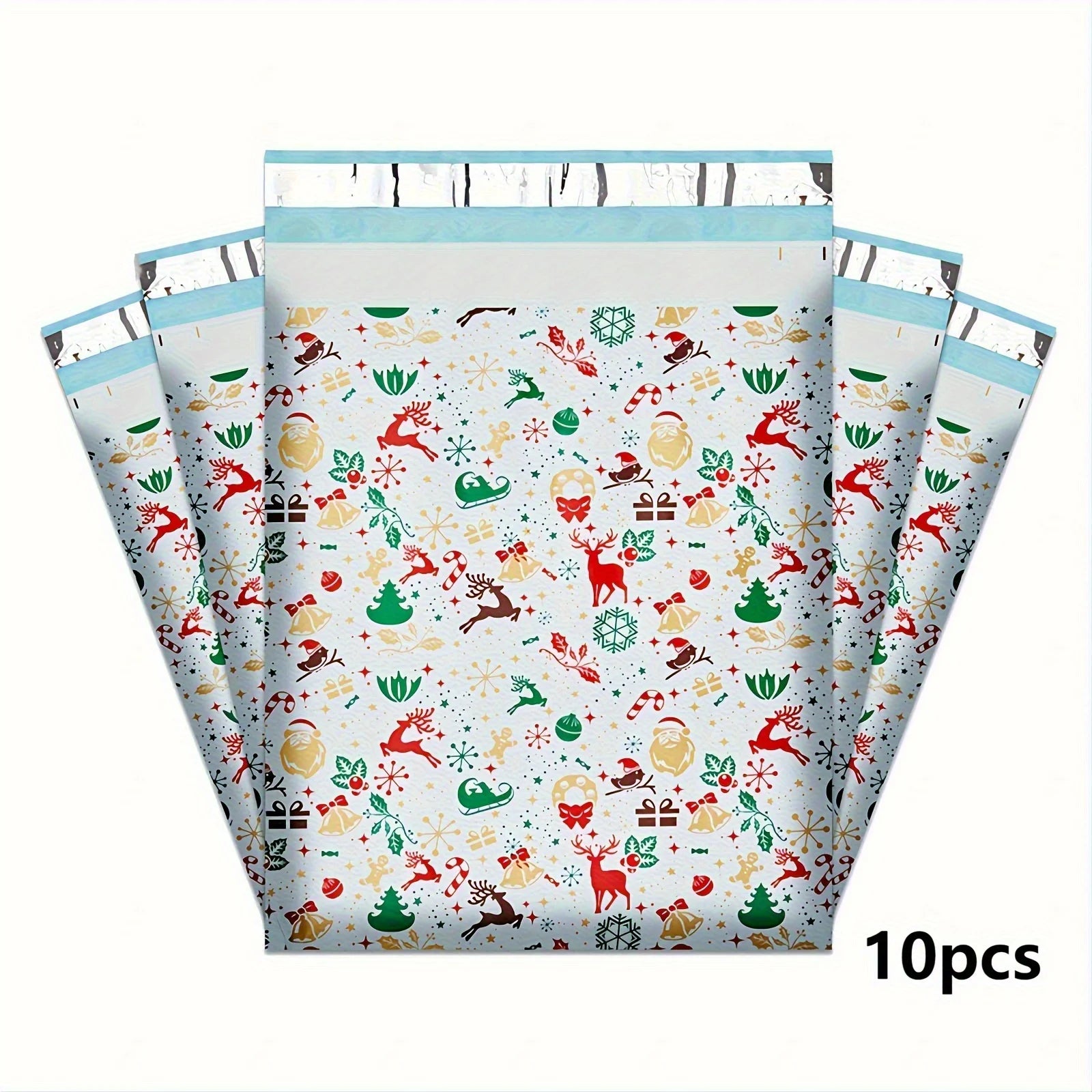 10 Christmas Reindeer Cartoon Mailing Bags, Waterproof Daily Office Gift Bags, Party Gifts, Holiday Mailing Bags, Holiday Prints Qme