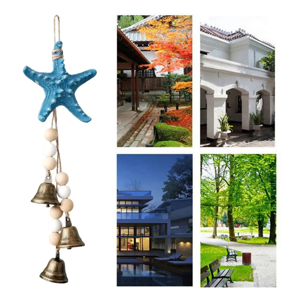 Starfish Wind Chimes Outside Decorative Sea Decor Windchime Hanger Qme